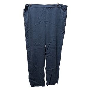 J JILL ~ Pure Jill Navy Blue Tencel Lyocel Wide Leg Pants with Elastic Waist